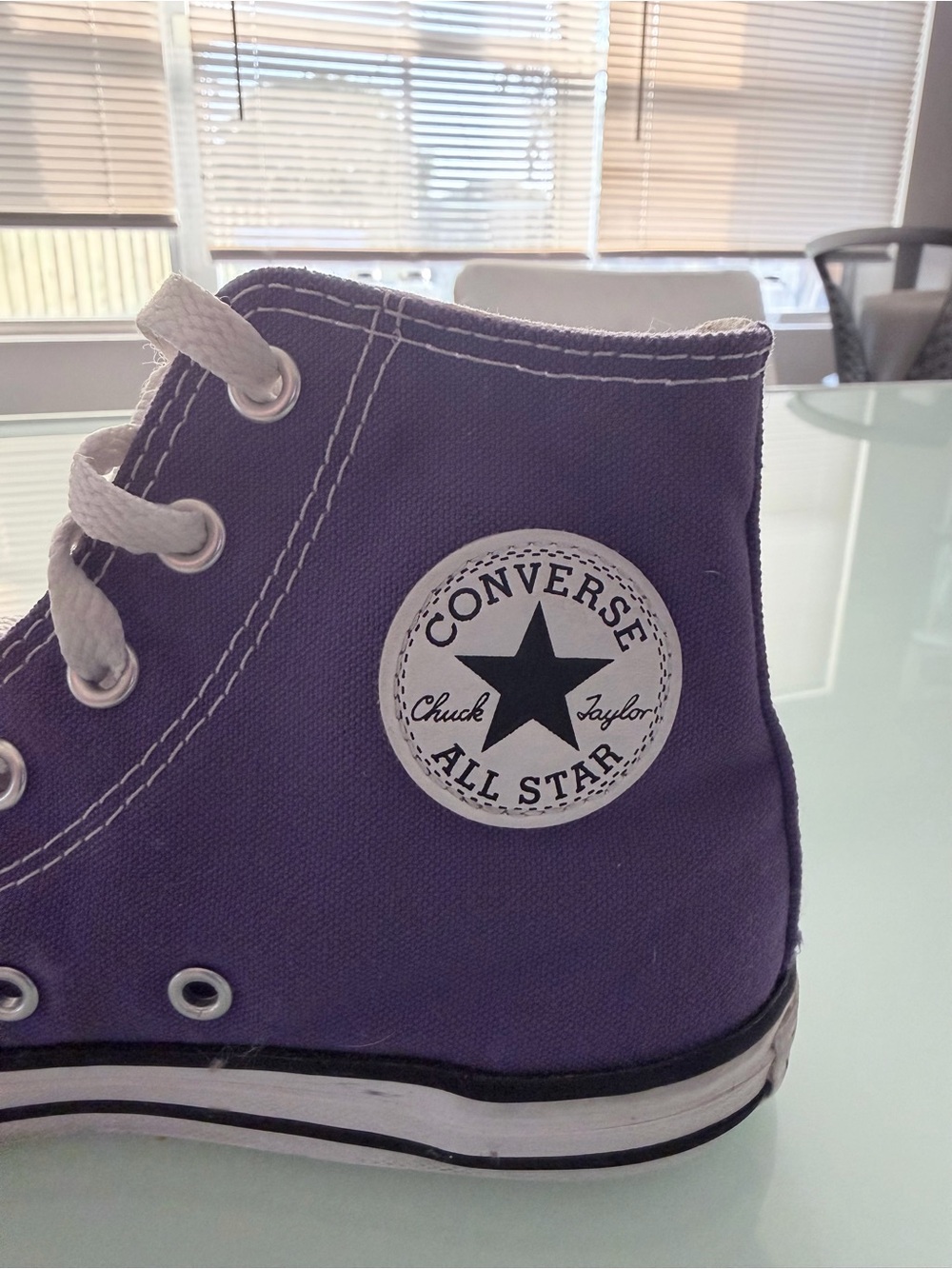 Converse High Top Sneaker - Purple & White